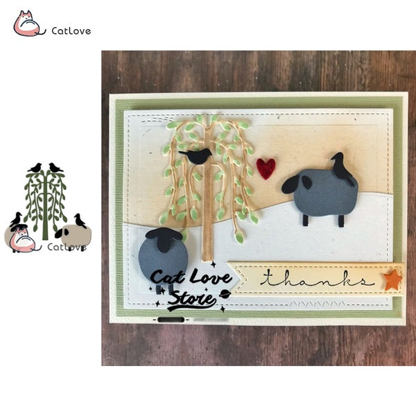 Sheep Willow Tree Metal Cutting Dies Stencils For DIY Scrapbooking Paper Card Decorative Craft Dies Embossing Die Cuts New 2019