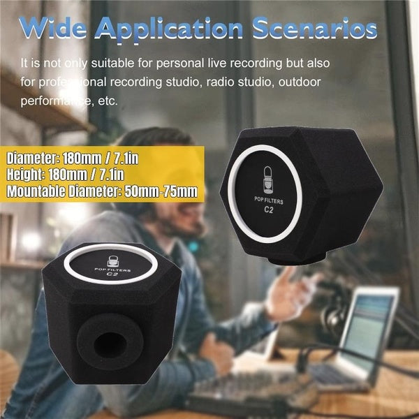Home Live Studio Microphone Screen Acoustic Sponge Soundproof Foam Cover Wind Isolation Protection Recording Filter