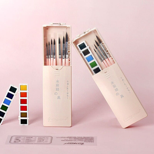 Macaron series watercolor brush set with watercolor paint brush gift painting painting art supplies stationery
