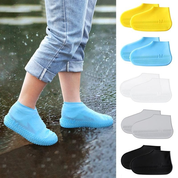 Reusable Rainy Season Silicone Rain Boot Cover Thickened Non-Slip Waterproof Latex Rain Boot Cover Kids Outdoor Shoe Accessories Matron Inn