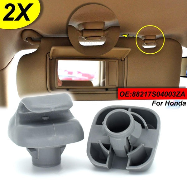 Yiyasu Store 2pcs For Honda Odyssey Civic Si CR-V Ridgeline Pilot Accord Gray Sun Visor Hook Clip Bracket Auto Hanger Holders 88217S04003ZA Car Acces