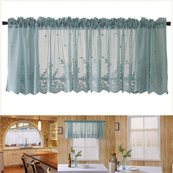 New Modern Fashion Blackout Elegant Lace Coffee Cafe Window Tier Curtain Kitchen Dining Room Living Room Home Decor(Not include hanging rod)