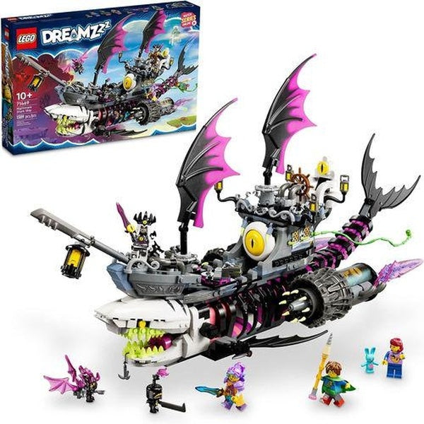 LEGO DREAMZzz Nightmare Shark Ship 71469, Construct The Building Toy Set as a Flying Pirate Ship or a Monster Truck, Includes 4 Minifigures, Shark To