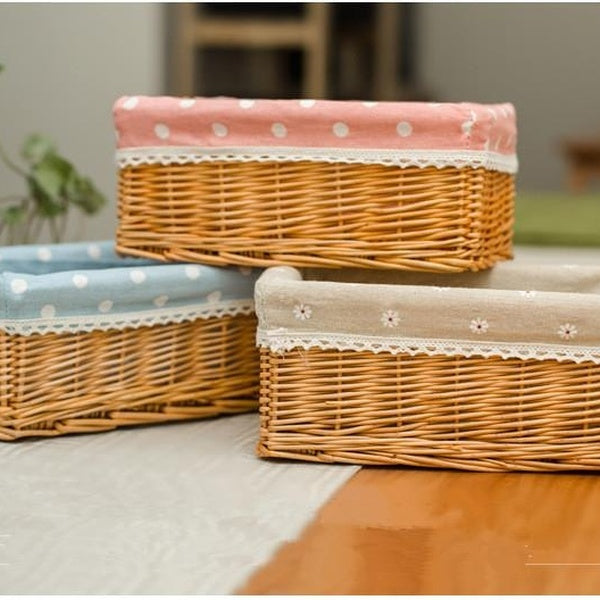 1PC Random Color Rattan wicker storage baskets storage box garden brown basket weave,home decorative Storage Box OK 0448