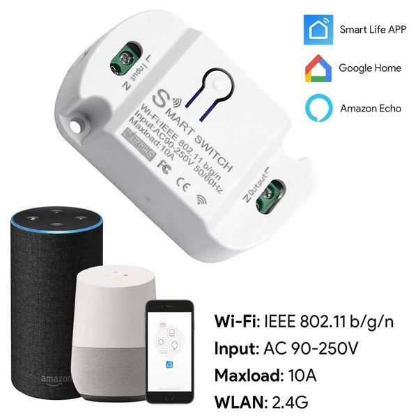 Tuya Smart Life WIFI Commutateur Intelligent Ménage Converte Module Timing Télécommande Commutateur Intelligent WiFi Compatible avec Alexa Google Hom