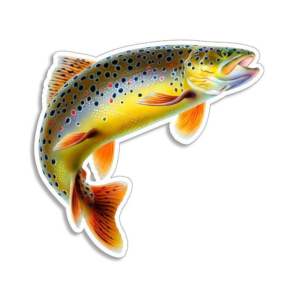 5" Brown Trout Fish Sticker Cooler Laptop Cup Boat Car Vehicle Window Bumper Decal