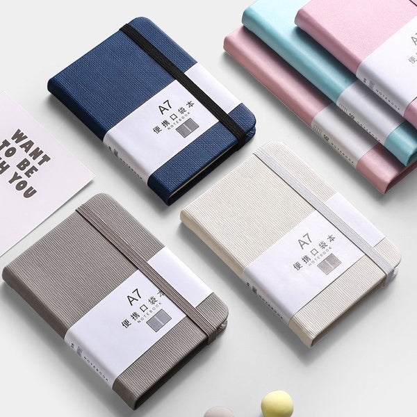 A7-A6 Mini Portable Pocket Notes Journal Diary Book Travel Notebook Student Stationery（4 Colors）