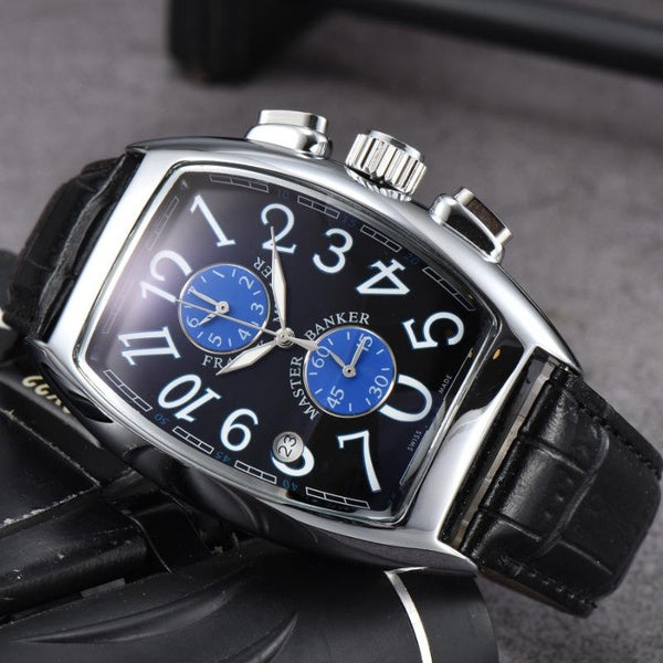 Montre-bracelet à quartz d'affaires pour hommes Montre de marque de luxe Montres classiques Montre à calendrier Montres à bracelet en cuir