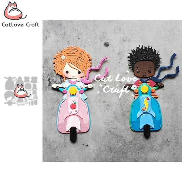 Catlove voiture électrique moto métal matrices de découpe Scrapbooking pochoir découpes fabrication de cartes artisanat gaufrage nouvelles matrices p