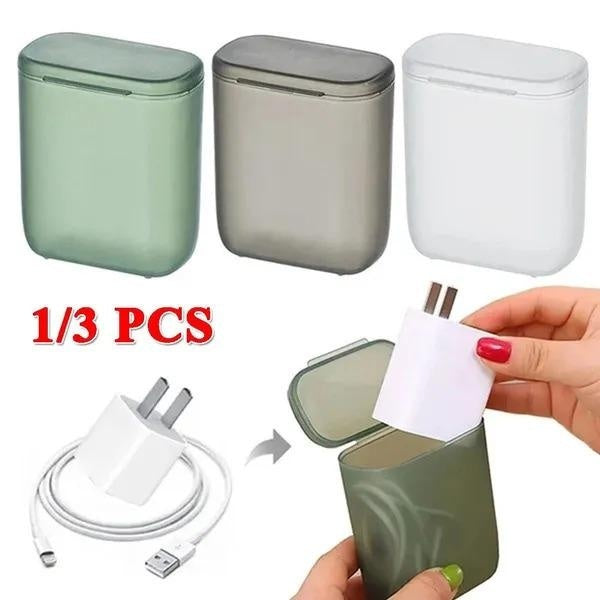 1-3Pcs Portable Wire Cable Storage Box Travel Earphone Jewelry Coin Organizer Bin Drawer Makeup Lipstick Holder Dust-proof Wire Storage