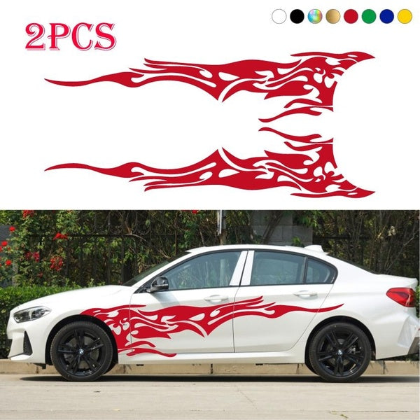 2Pcs Car Stickers Flame Graphics Decal Car Hood and Body Decal Fashion Waterproof Decal
