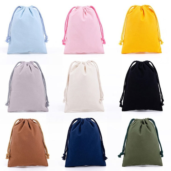 Sacs à cordon en coton réutilisables sac de rangement en tissu pour articles divers pochettes cadeaux à cordon bijoux sacs anti-poussière pour téléph