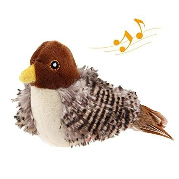 1pc-2pcs Interactive Cat Toys Squeaky Simulation Bird Plush Cats Pets Teasing Toys with Feather Kitten Chirping Bird Toy