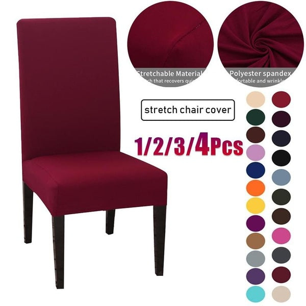 1-2-3-4PCS Chair Cover Kitchen Chairs Spandex Stretch Elastic Slipcovers Dustproof Party Chair Covers for Hotel Dining Room