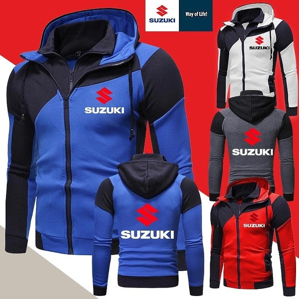 Spring Autumn Suzuki GSXR Motorsport Fashion Sports Sweatshirt Outdoor Casual Jacket Zipper Hoodie Sportswear Slim Fit Double Zipper Jacket
