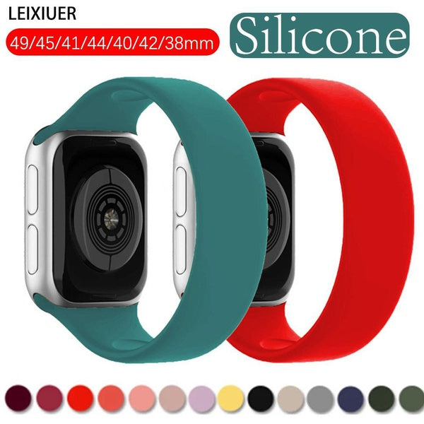 LEIXIUER Bracelet élastique en silicone sport pour montre intelligente Ultra 2-Ultra 49 mm 9 8 7 SE 6 45 mm 41 mm 44 mm 40 mm pour Smartawatch Series
