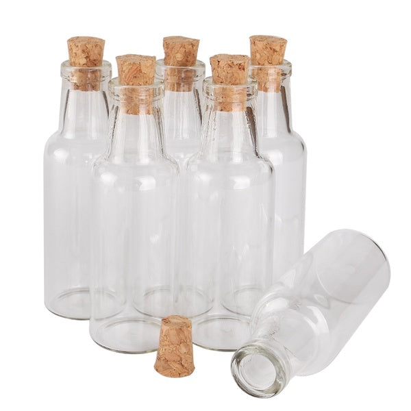 10 pieces 15ml size 24*70mm Transparent Glass Wishing Bottles with Cork Stopper Empty Spice Jars Vials Christmas Wedding gift