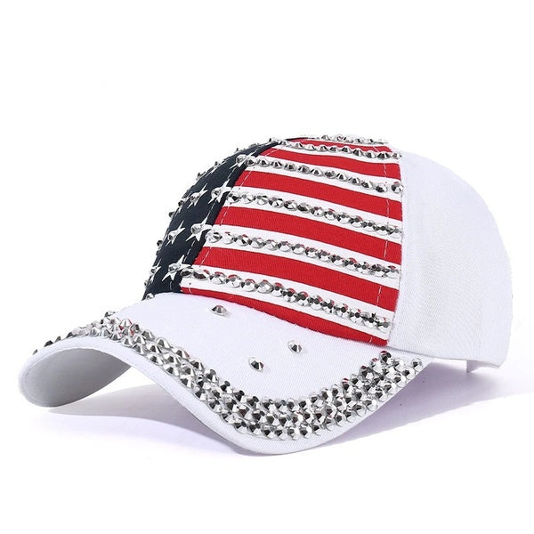 Réglable Bling Strass Style Baseball Chapeaux USA Sélection Campagne Cap Personnalisé Sport Promotionnel Cap