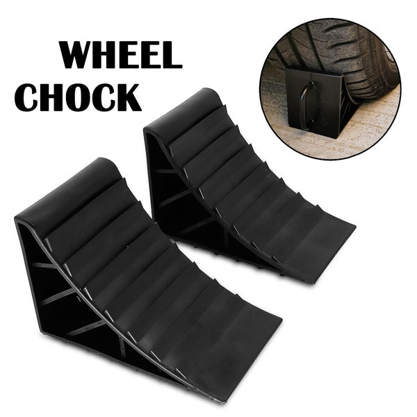 2PCS Wheel Chock Skid Resist Plastic High Strength Car Truck Stopper Control Wheel Anti-slip Block Tire Support Pad High Quality