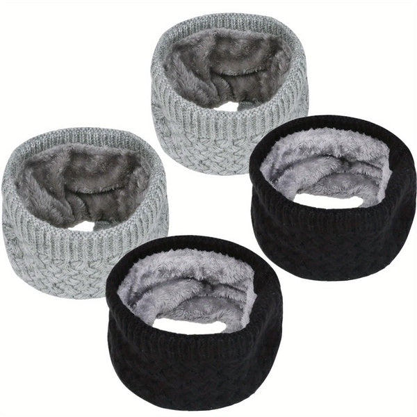 Double-Layer Fleece Neck Warmer Winter Warm Infinity Scarf Thick Windproof Scarves for Women Men