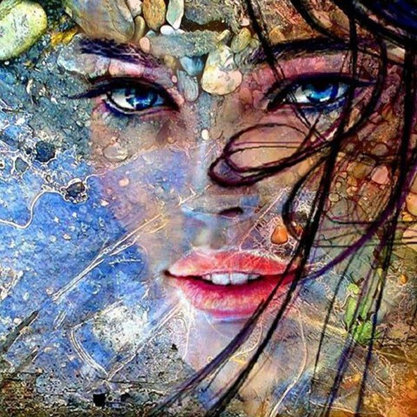 DIY 5D Diamond Painting Beautiful Girl Full Drill with Number Kits Home and Kitchen Fashion Crystal Rhinestone Cross Stitch Embroidery Paintings Canv