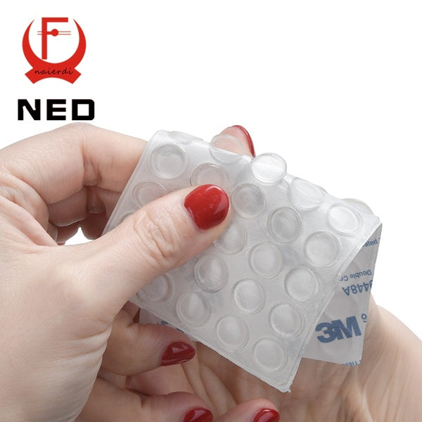 NED 50PCS Self Adhesive Silicone Furniture Pads Cabinet Bumpers Rubber Damper Buffer Cushion Protective Furniture Hardware