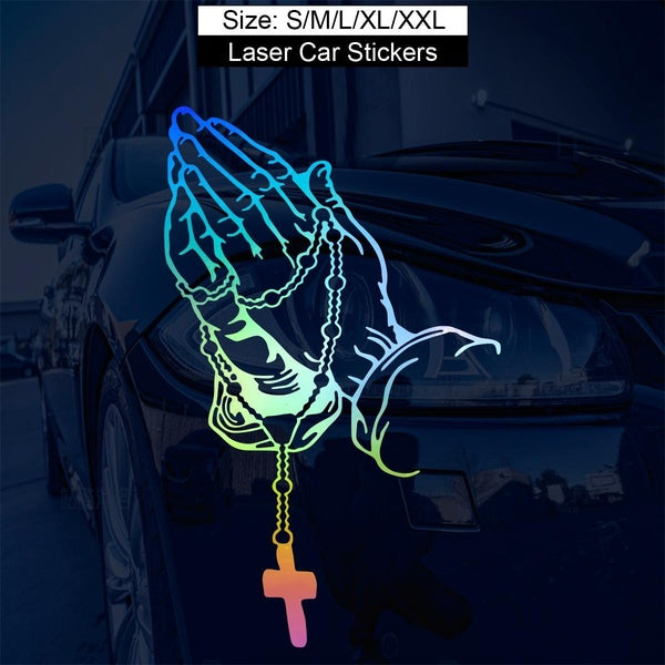 1PC Car Stickers Pearl Rosary God Jesus Christ for Car Window Car Accessories Vinyl Decal