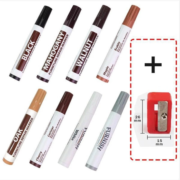 8Colors Furniture Fill Paint Marker Pens Marker & Filler Floor Stairs Door Woodenware Scratch Patch Restore Composite Repair Touch-up Pen