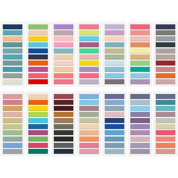 2800-Pcs Sticky Tabs Book Tabs, Writable Morandi Translucent Book Markers Sticky Note Tabs, Repositionable Book Flags Strip, Notes, Book Annotation S