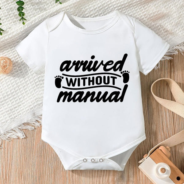 Newborn Infant Graphic Romper Short Sleeve Crew Neck Bodysuit Onesies for Baby Girls and Boys Toddler Clothes
