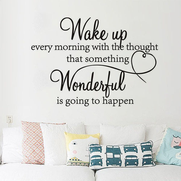 Morning Wake Up Mural Bedroom Wall Decals Wallstickers Home Room Decor， Decoration sticker for bedroom and living room.
