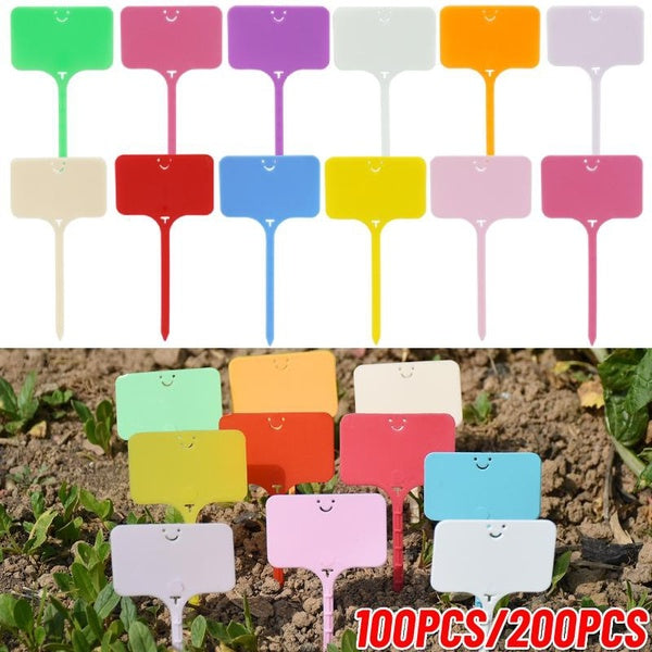 100pcs-200pcs Plastic Plant T-type Tags Markers Nursery Garden Decoration Tags for Plants Garden Decor Gardening Label Gardening Supplies