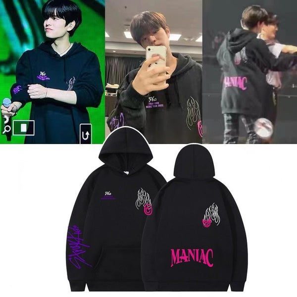 KPOP StrayKids MANIAC North America Tour Concert Support Clothing Same Pullover Sweater Men and Women's Hoodie