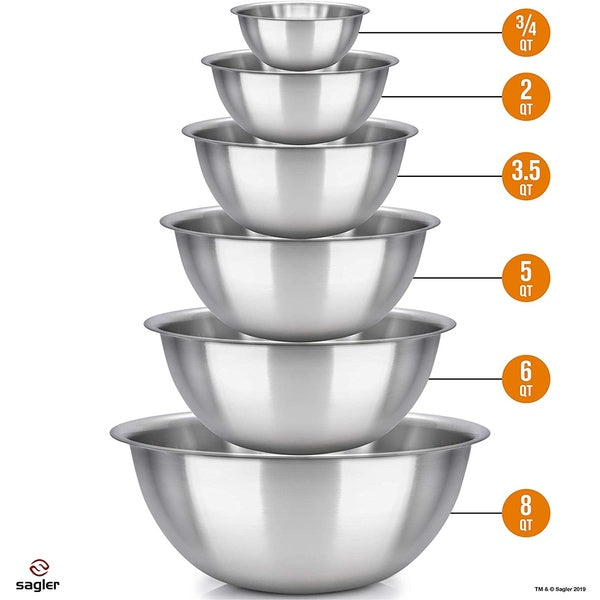 Stainless Steel Mixing Bowls, Set of 6