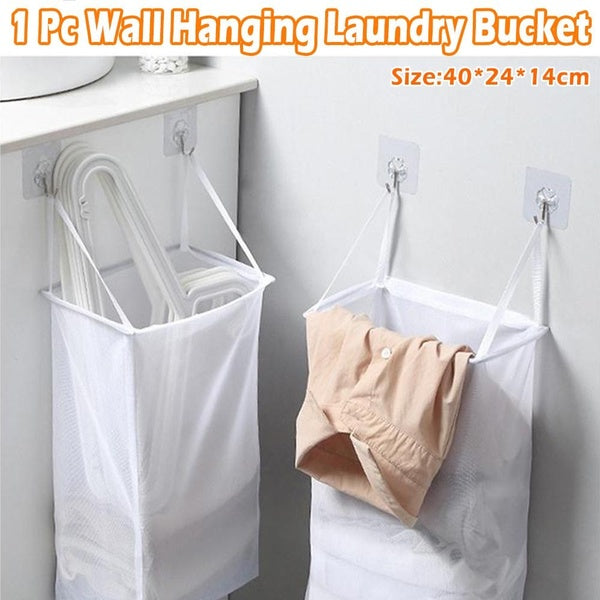1 Pc Wall Mounted Laundry Basket Dirty Laundry Hamper Household Bathroom Clothes Storage Bags