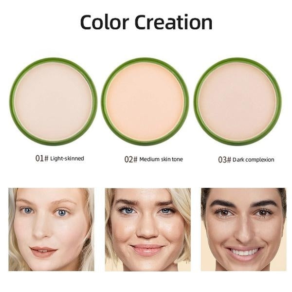 Waterproof 99% Aloe Vera Moisturizer Face Powder Smoothing Pressed Powder Breathable Makeup Concealer Brighten Foundation