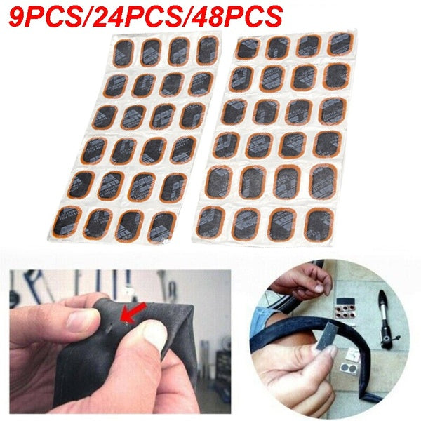 9-24-48PCS Bike Tire Repair Kits Rubber Cycling Tyre Inner Tube Puncture Repair Patches