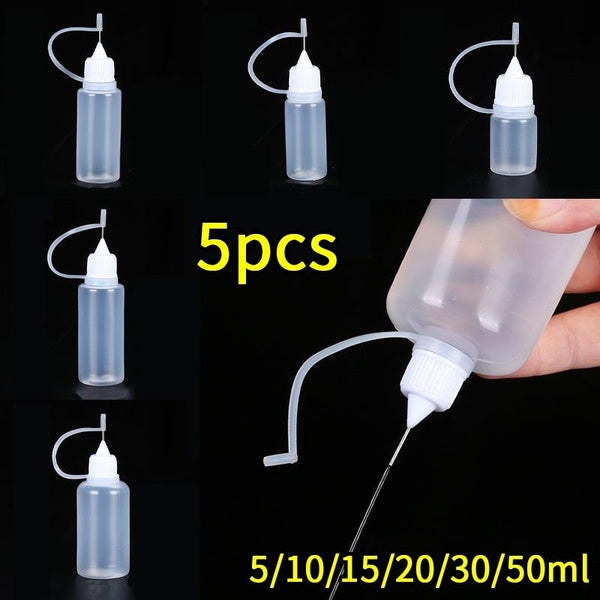 5pcs-set 5-10-15-20-30-50ML Refined Oil Bottle Needle Tip Glue Applicator Bottle for Paper Quilling DIY Scrapbooking Paper Craft Tool