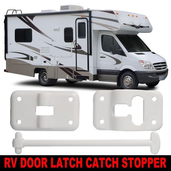 Yiyasu Store 1pc-2pcs Universal T Style Door Retainer Kit Entry Door Stop Retaining Catch Latch RV Caravan Camper Motorhome Boat Door Holder Stopper