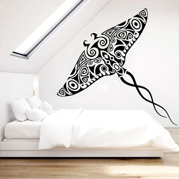Stingray Vinyl Wall Decal Manta Home Decor Bat Stickers Ray Sea Animal Mural Wallpaper
