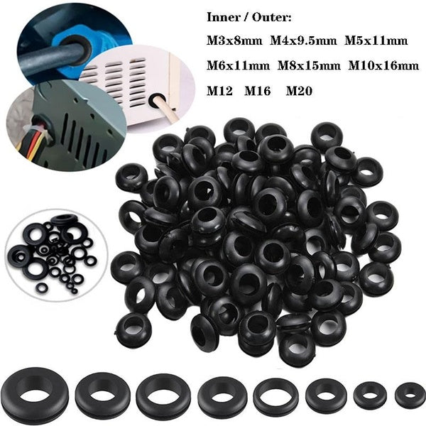 50pcs-100pcs M3-M20 Rubber Sealing Oil Rings Grommet Gaskets For Protects Wire Cable Hole Protection Rings Shim Washer Hardware