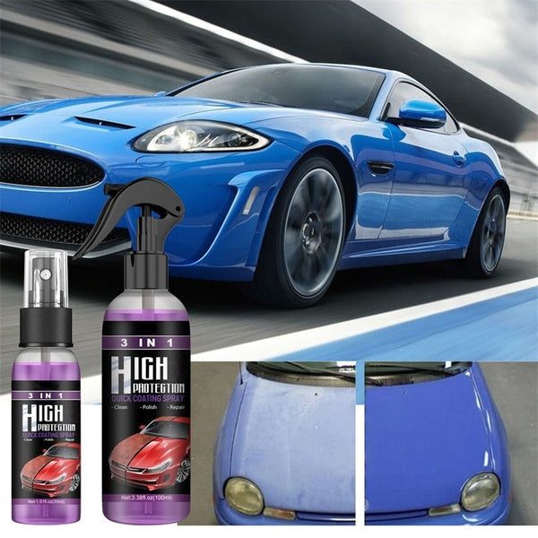 3 in 1 Ceramic Antiscratch Car Wash High Protection Quick Nano Coat Polish Sealer Spray Wax 30ml-100ml