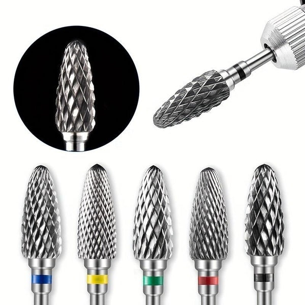 1-5pcs Tungsten Carbide Nail Drill Bits - Electric Carbide Milling Cutters for Manicure and Pedicure