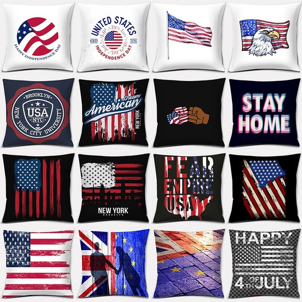 U. S.A Series Pillow Gift Home Office Decoration Pillow Bedroom Sofa Car Cushion Cover (45cm * 45cm)