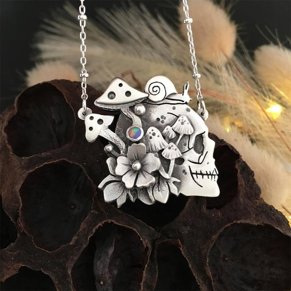 Vintage Skull Men's Necklace Fashion S925 Sterling Silver Hip Hop Pendant Necklace Jewelry Accessories Matron Inn