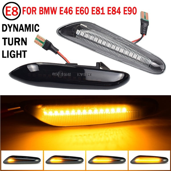 For BMW E60 E90 E91 E81 E83 E88 E92 E82 E46 Dynamic Repeater Side Marker Mirror Indicator Blinker Flowing LED Turn Signal Light
