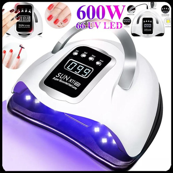 New Upgrade Professional UV LED Nail Lamp 66 Lamp Beads 4 Timer Setting & Auto Sensor Powerful Nail Dryer Light Nail Light UV Nail Lamp for Gel, US,E