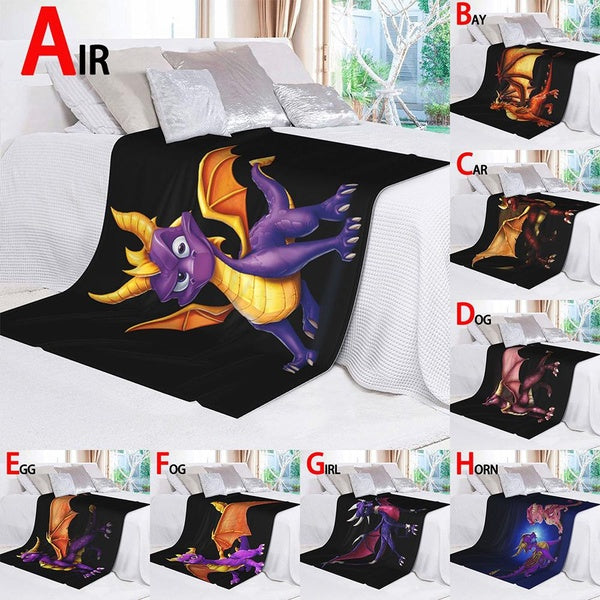 Spyro the Dragon Super Soft Flannel Throw Blanket Luxury Blanket Lightweight Warm Cozy Plush Blanket Sofa Bedding