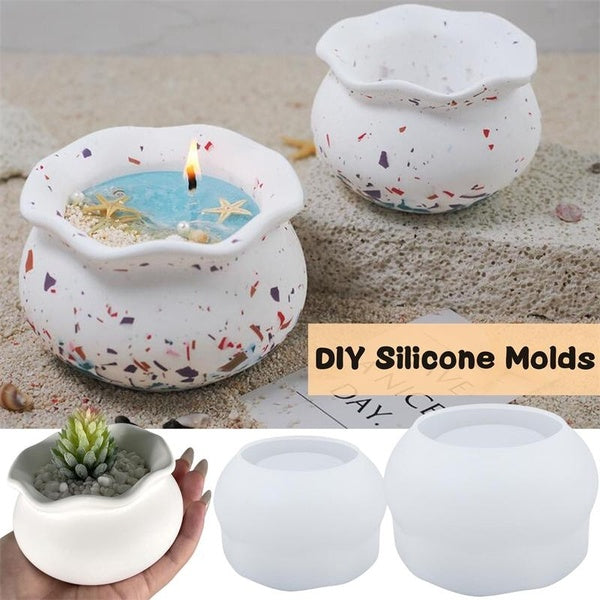 DIY Small Fish Tank Shape Jar Silicone Mold Flower Pot Storage Box Resin Plaster Mould