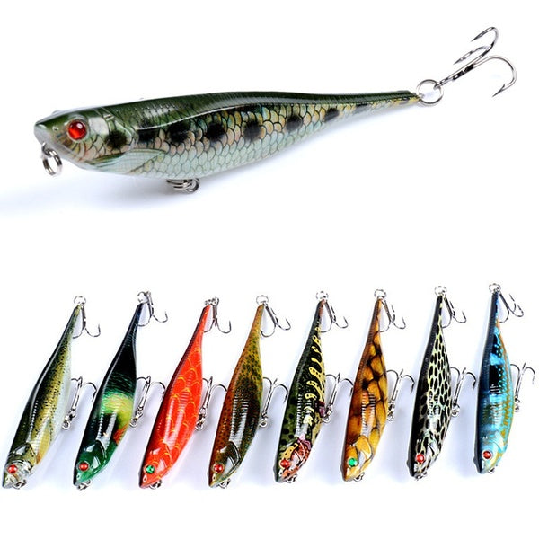 Colorful Printing Pencil Lure Treble Hooks Fishing Lures Artificial Bait Saltwater Freshwater Cool Fishing Accessories For Bass